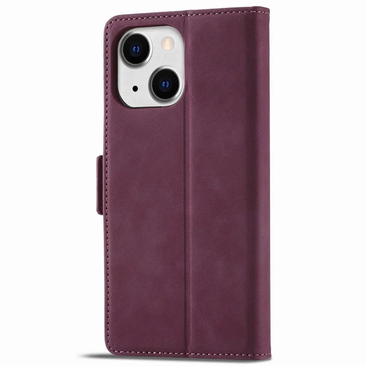 FORWENW F3-Series Para Iphone 13 6.1 Pulgadas de Billetera Doble Magnetic Case PU Cubierta de Teléfono de Cuero Con Soporte - Vino Rojo