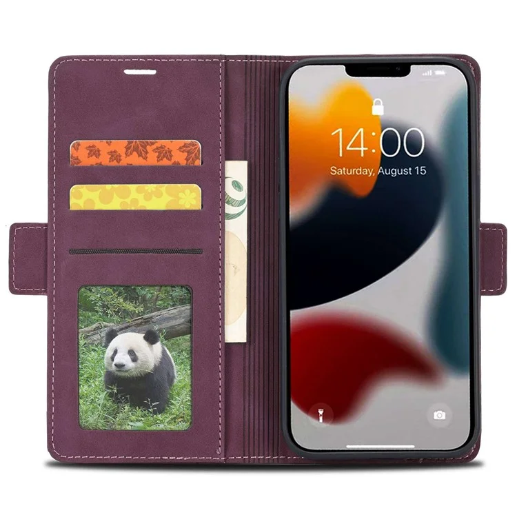 FORWENW F3-Series Для Iphone 14 Pro Max 6,7-дюймовый Кошелек Кожи PU + Case Case Case Antry Scratch Phone с Подставкой - Красное Вино