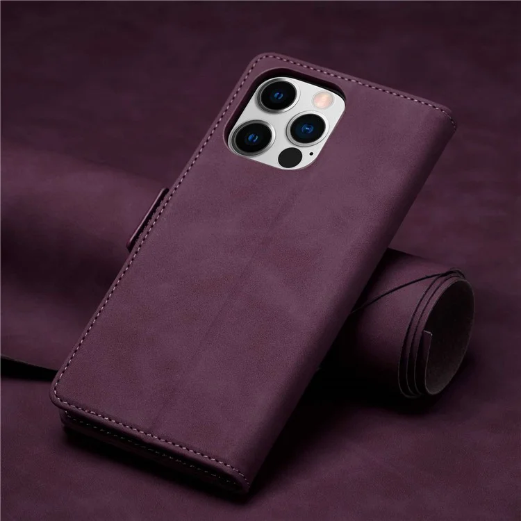 FORWENW F3-Series Для Iphone 14 Pro Max 6,7-дюймовый Кошелек Кожи PU + Case Case Case Antry Scratch Phone с Подставкой - Красное Вино