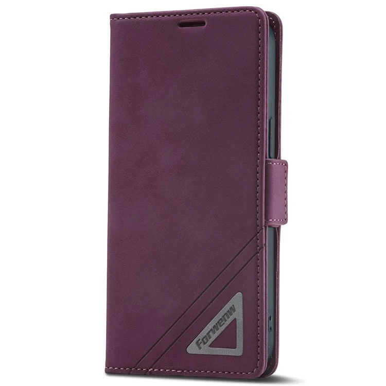 FORWENW F3-Series Для Iphone 14 Pro Max 6,7-дюймовый Кошелек Кожи PU + Case Case Case Antry Scratch Phone с Подставкой - Красное Вино