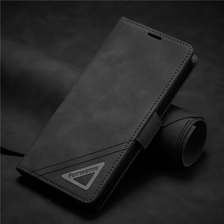 Forwenw F3-serie Für Iphone 14 Max 6,7 Zoll Folio Flip Wallet Protective Case PU Leder Anti-fall-fall-deckung Mit Ständer - Schwarz