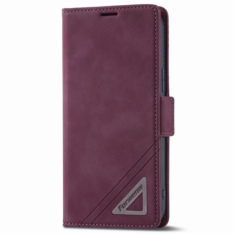 Forwenw F3-Series Pour Iphone 14 6,1 Pouces de Style Livre Portefeuille PU pu Leather Phone Protector Avec Support - Vin Rouge
