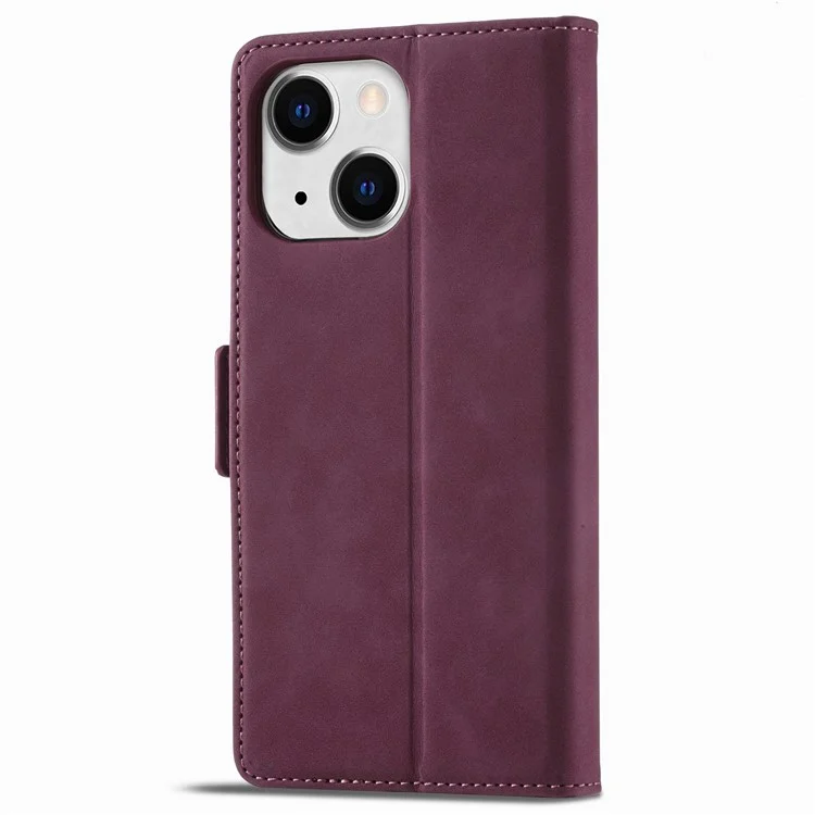 Forwenw F3-Series Pour Iphone 14 6,1 Pouces de Style Livre Portefeuille PU pu Leather Phone Protector Avec Support - Vin Rouge