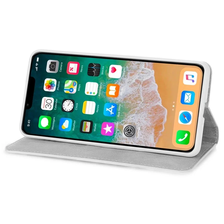 Per Iphone 14 Max da 6,7 ​​pollici Bling Bling pe Piegabile Stand Pollet Case Del Portafoglio Flip Shell Con Cinturino da Polso - Nero
