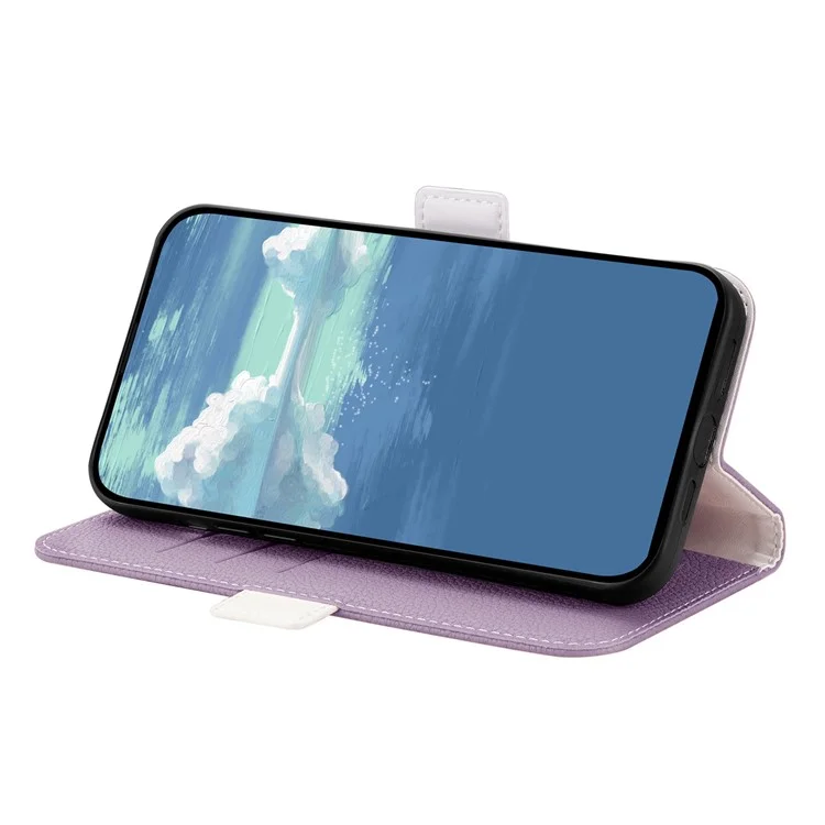 Pour Xiaomi Poco X4 GT 5G / Redmi Note 11T Pro 5G / Remarque 11T Pro + 5G Color Color Full Protection Cuir en Cuir Litchi Texture Téléphone Secteur du Portefeuille - Violet