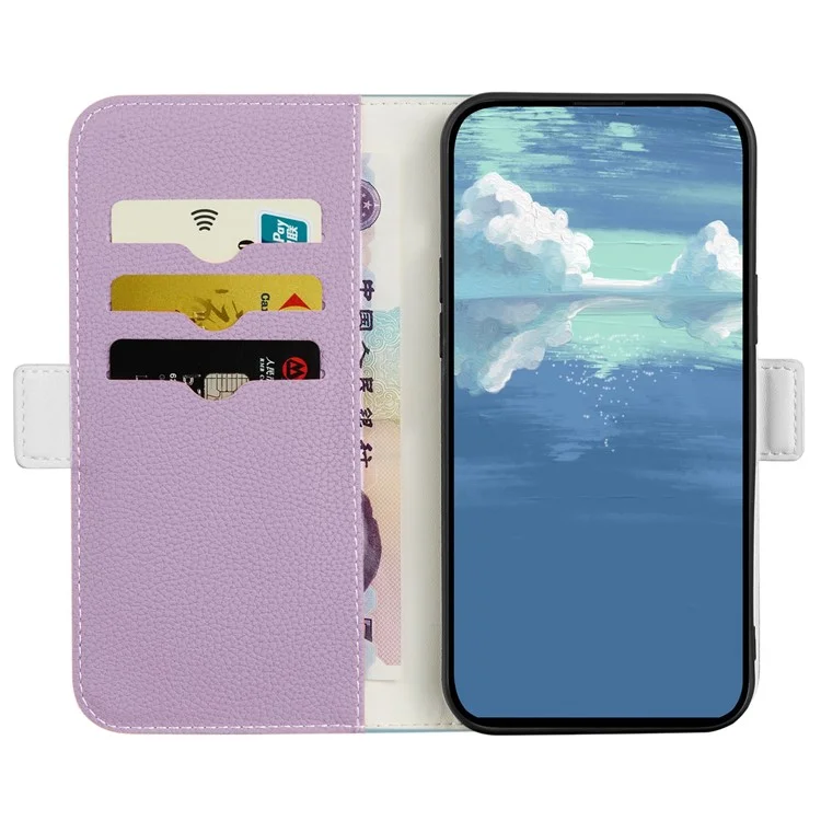 Pour Xiaomi Poco X4 GT 5G / Redmi Note 11T Pro 5G / Remarque 11T Pro + 5G Color Color Full Protection Cuir en Cuir Litchi Texture Téléphone Secteur du Portefeuille - Violet
