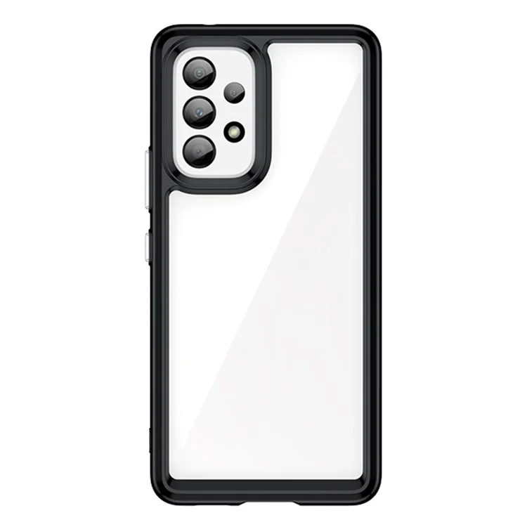 Coque de téléphone anti-rayures pour Samsung Galaxy A53 5G, cadre en TPU avec dos en acrylique Housse de protection - Noir
