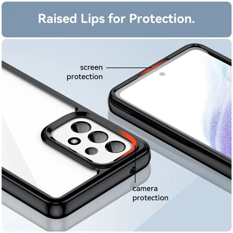 Coque de téléphone anti-rayures pour Samsung Galaxy A53 5G, cadre en TPU avec dos en acrylique Housse de protection - Noir