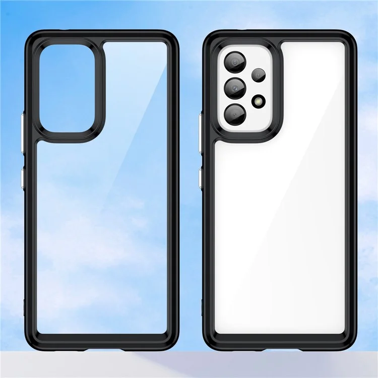 Coque de téléphone anti-rayures pour Samsung Galaxy A53 5G, cadre en TPU avec dos en acrylique Housse de protection - Noir