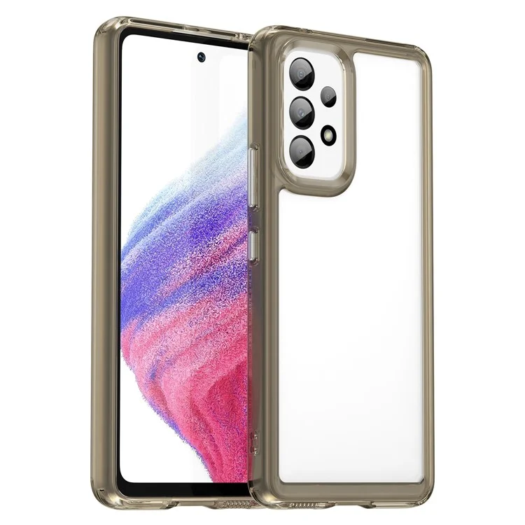 Anti-scratch Phone Case for Samsung Galaxy A53 5G, TPU Frame Acrylic Back Protective Cover - Transparent Grey