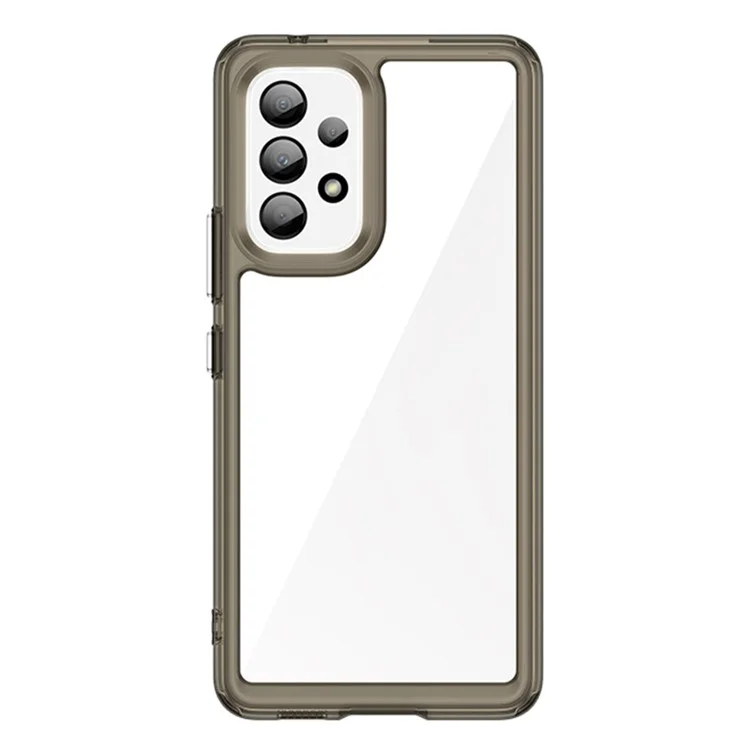 Anti-scratch Phone Case for Samsung Galaxy A53 5G, TPU Frame Acrylic Back Protective Cover - Transparent Grey