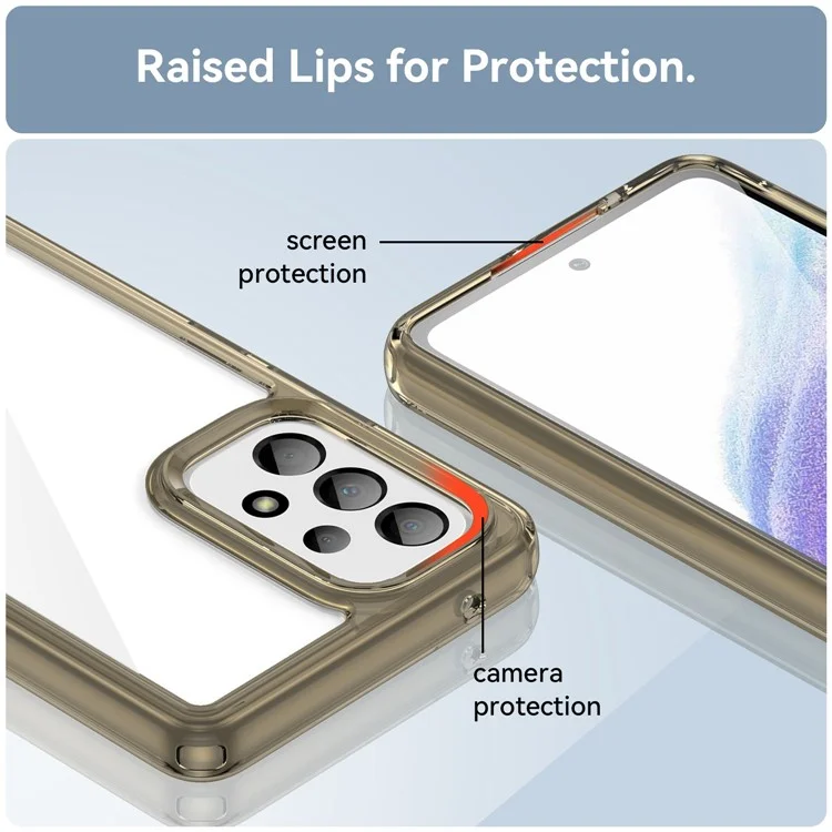 Anti-scratch Phone Case for Samsung Galaxy A53 5G, TPU Frame Acrylic Back Protective Cover - Transparent Grey