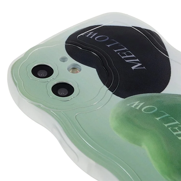 Pattern Printed Protective Case for iPhone 12 6.1 inch Shockproof TPU Case Wave-shaped Edge Phone Cover - 3 Hearts
