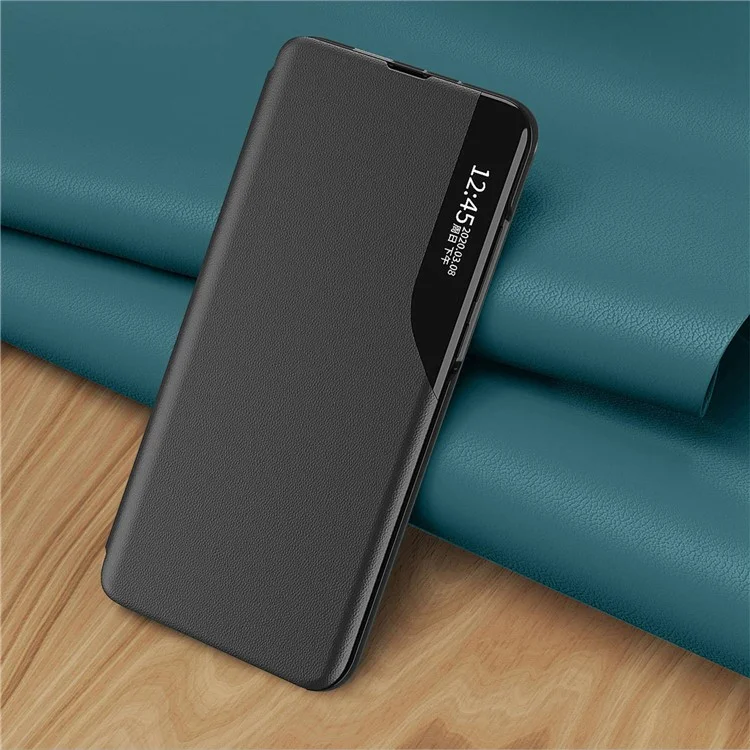 Pour Xiaomi 11t 5G / 11t Pro 5g View Window Téléphone pu Leather Stand Full Protection Folio Flip Couvercle - le Noir