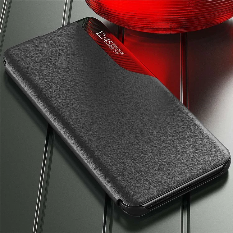 Pour Xiaomi 11t 5G / 11t Pro 5g View Window Téléphone pu Leather Stand Full Protection Folio Flip Couvercle - le Noir