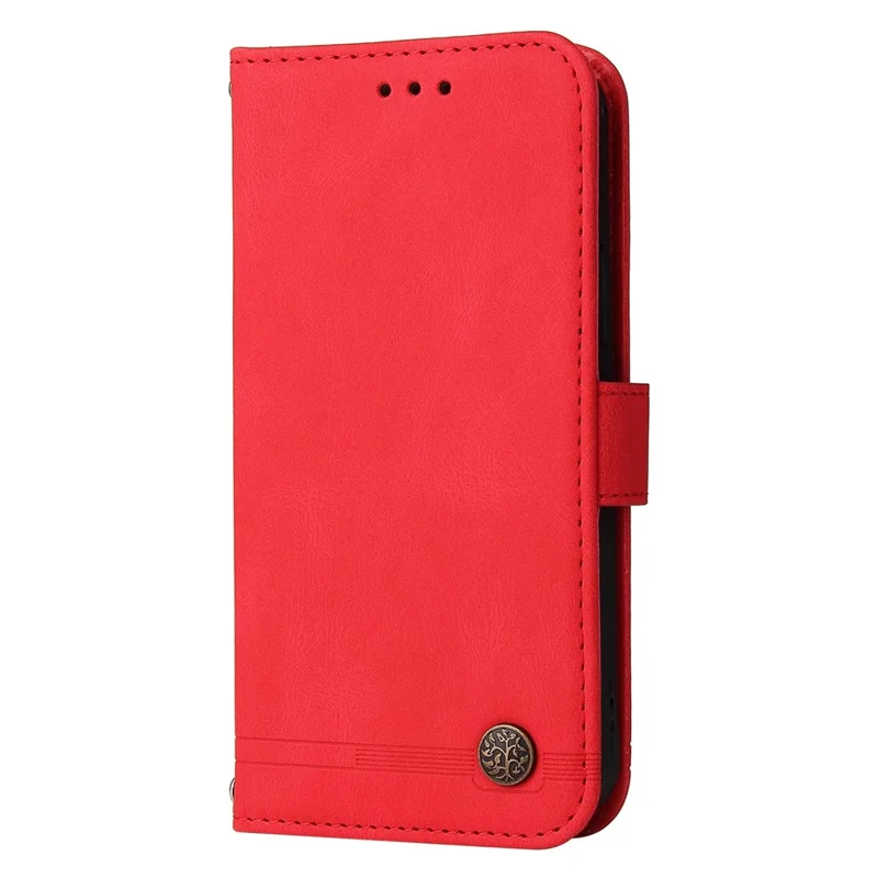 For iPhone 14 Pro Max Leather Wallet Cases Skin Touch Phone Cover Stand with Strap - Red