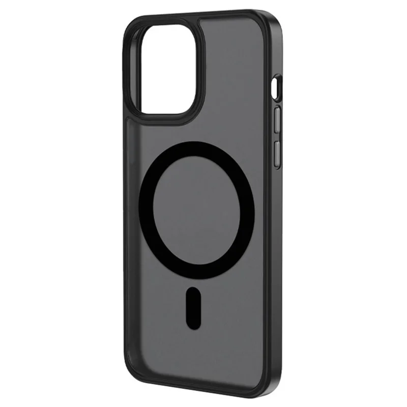 Funda para teléfono de PC + TPU para iPhone 14 Pro de 6,1 pulgadas, compatible con carga Magsafe, funda protectora mate resistente a caídas - Negro