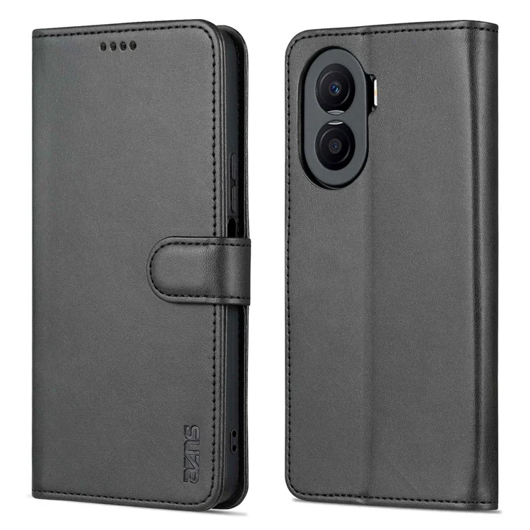 Azns For Honor X40i 5G PU Flip Flip Cover Anti-drop Protection Stand Wormet Case - Nero