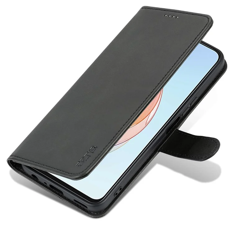 Azns For Honor X40i 5G PU Flip Flip Cover Anti-drop Protection Stand Wormet Case - Nero