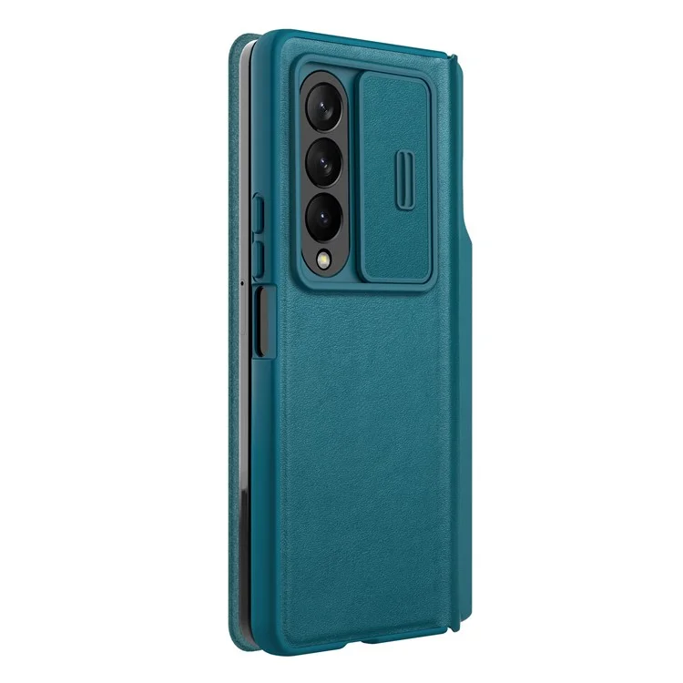 NILLKIN Qin Pro Serie für Samsung Galaxy Z Fold4 5G PU-Leder Handyhülle Kratzfeste Schutzhülle mit Stiftfach Design - Grün