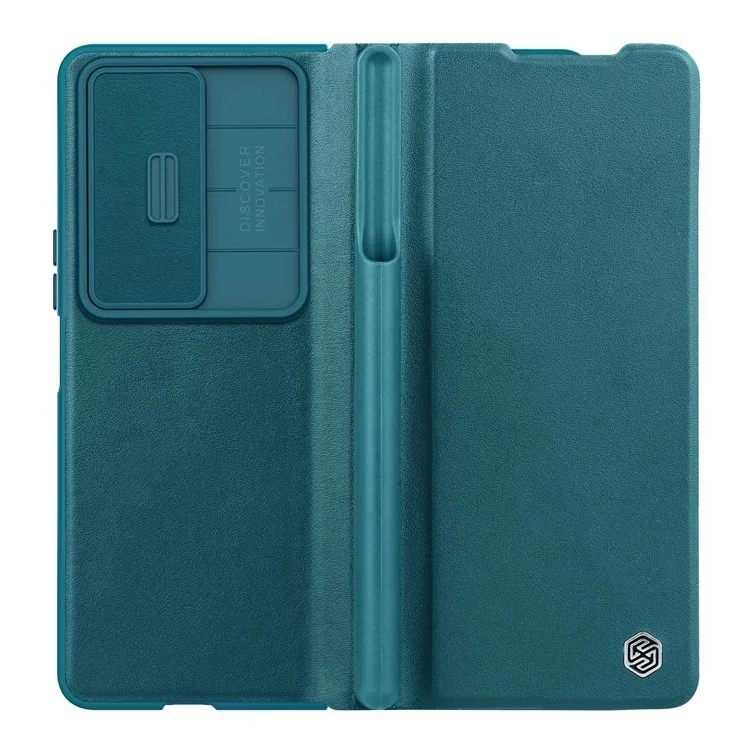 NILLKIN Qin Pro Serie für Samsung Galaxy Z Fold4 5G PU-Leder Handyhülle Kratzfeste Schutzhülle mit Stiftfach Design - Grün