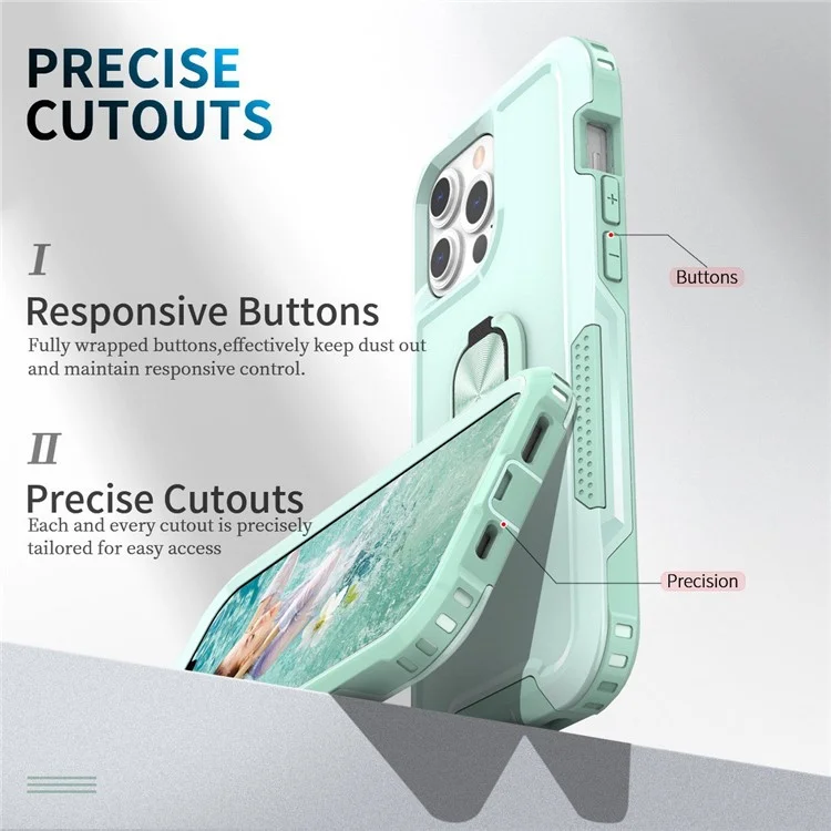 Pour Iphone 13 Pro Max 6,7 Pouces 3-en-1 Case de Téléphone à 1 - Vert
