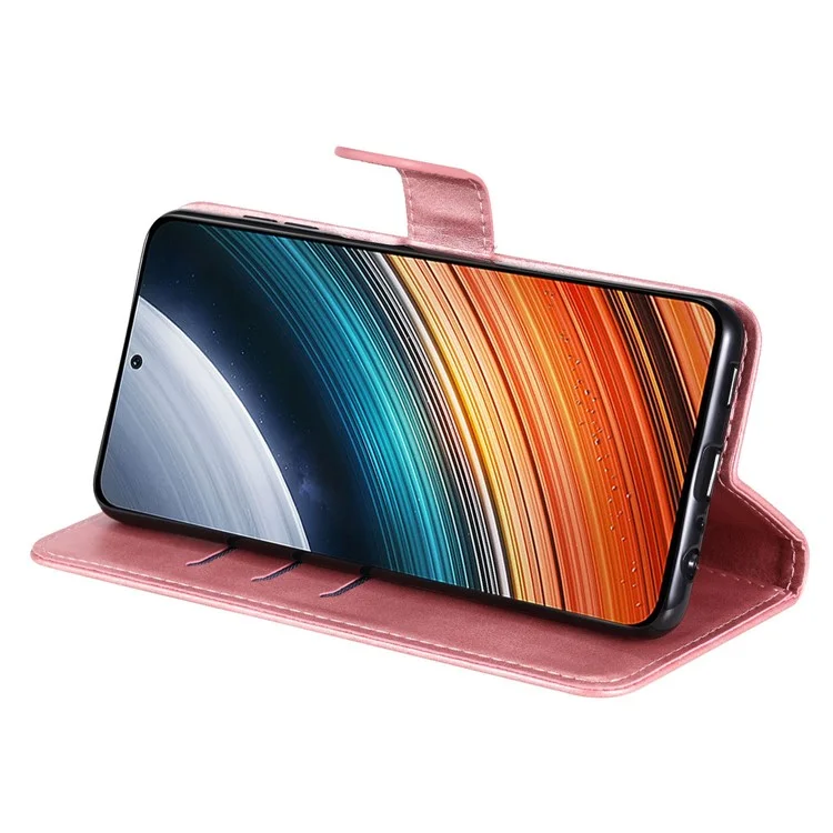 Per Xiaomi Redmi K40S 5G / Poco F4 5G Texture Piclofulico Custodia Anti-a-avere Casina Pocket Pochetto pe Leather Guscio Con Portafoglio - Oro Rosa