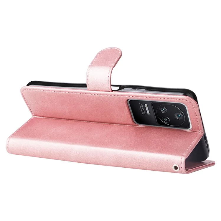 Per Xiaomi Redmi K40S 5G / Poco F4 5G Texture Piclofulico Custodia Anti-a-avere Casina Pocket Pochetto pe Leather Guscio Con Portafoglio - Oro Rosa
