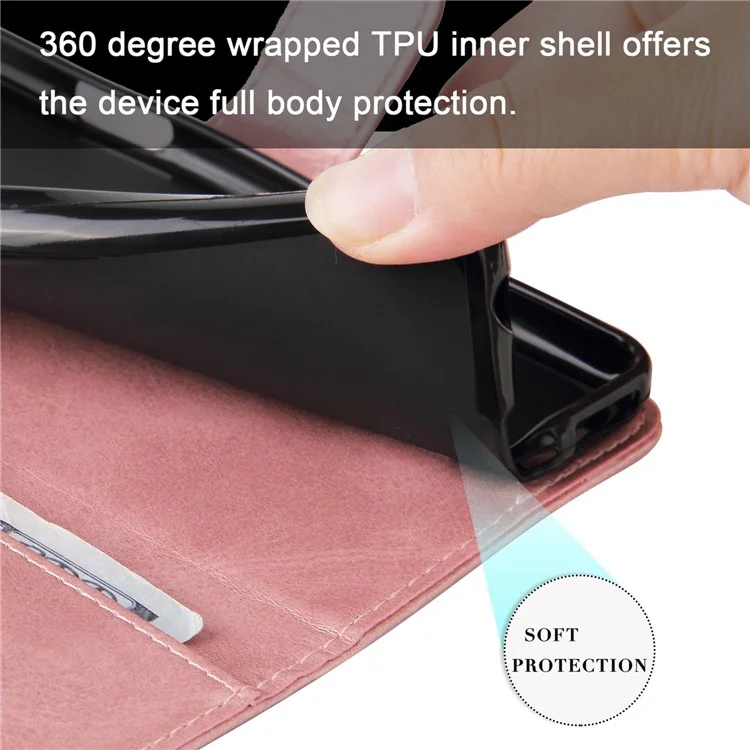 Per Xiaomi Redmi K40S 5G / Poco F4 5G Texture Piclofulico Custodia Anti-a-avere Casina Pocket Pochetto pe Leather Guscio Con Portafoglio - Oro Rosa