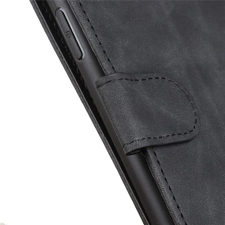 KHAZNEH for Asus ROG Phone 6 5G Drop-proof Vintage PU Leather Cover Wallet Stand Protective Phone Case - Black