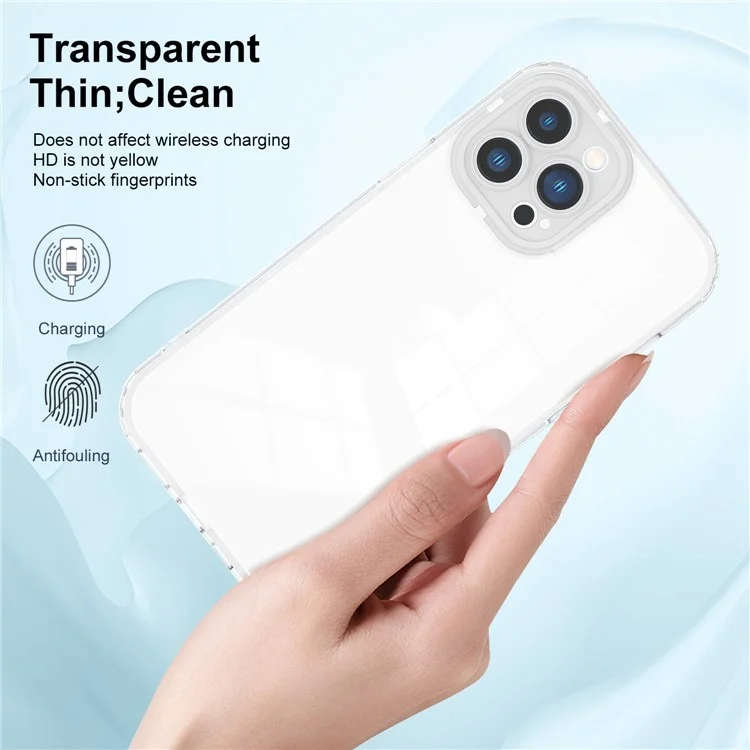 Per iPhone 12 Pro 6.1 pollici 3-in-1 Clear TPU Backplate + PC Frame + PC Camera Protection Mobile Phone Protective Case Anti-scratch Back Cover - Bianco