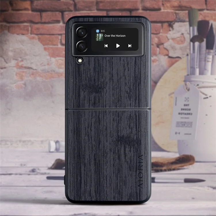 Aioria Pour Samsung Galaxy Z Flip3 5G Style Pastoral PU le Cuir + PC + TPU Mobile Phone Protective Cover-inspire - le Noir