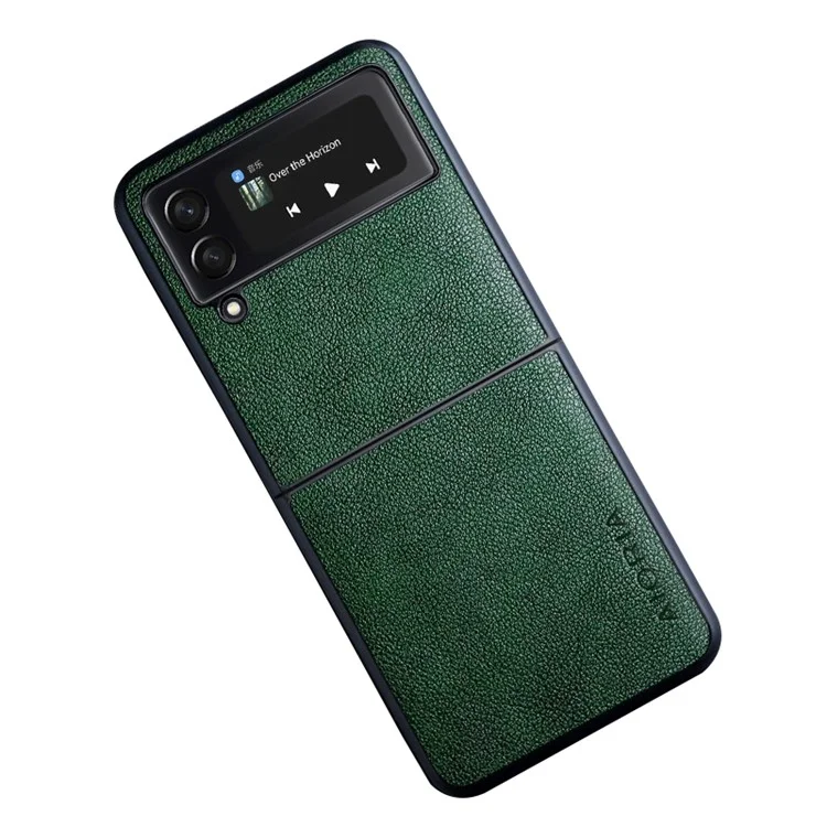 Aioria Per Samsung Galaxy Z Flip3 5G Custodia Per Telefono Pieghevole Anti-drop pc Rivestito in Pelle Testurizzata - Verde