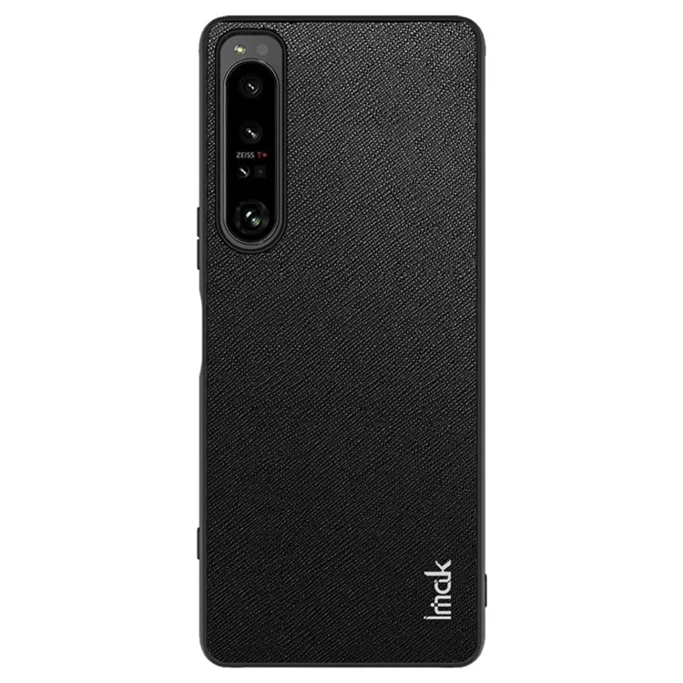 IMAK LX-5 Series for Sony Xperia 1 IV 5G Cross Texture Drop-proof Phone Case Leather Coated PC + TPU Hybrid Cover