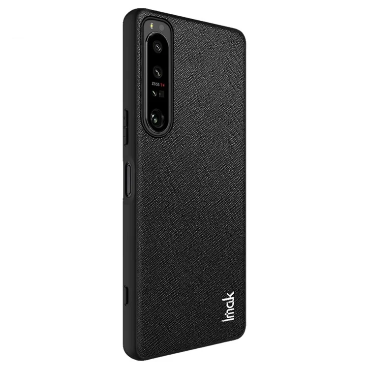 IMAK LX-5 Series for Sony Xperia 1 IV 5G Cross Texture Drop-proof Phone Case Leather Coated PC + TPU Hybrid Cover