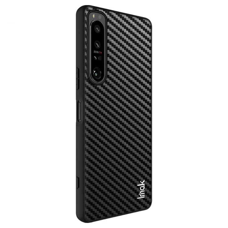 IMAK LX-5-Serie für Sony Xperia 1 IV 5G Kohlefaser-Textur Anti-Fingerabdruck Telefonhülle Leder beschichtetes TPU PC Bodenteil