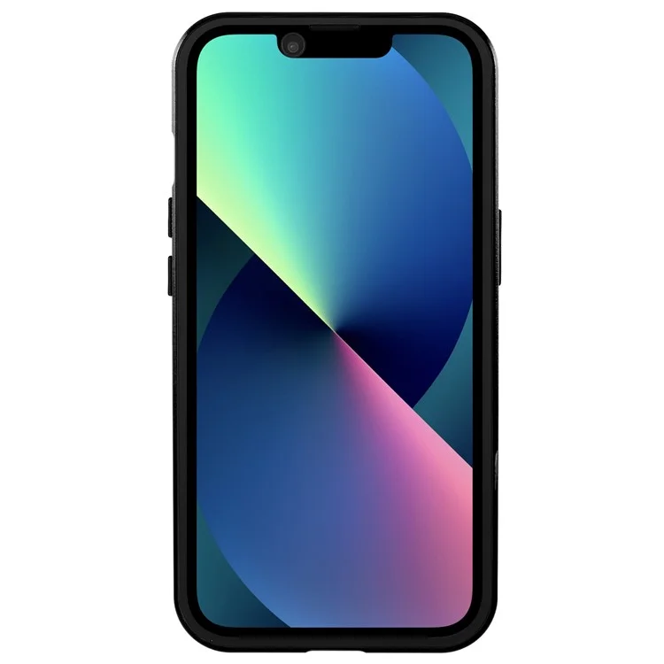 For iPhone 14 Plus All-around Protection Metal Bumper + Double-sided Tempered Glass Anti-wear Magnetic Phone Cover - Black