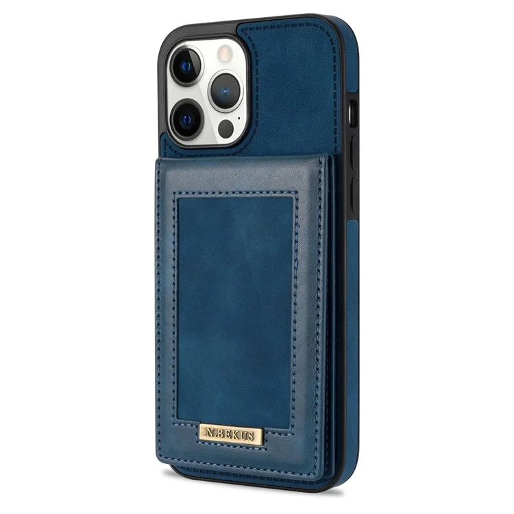 n. Case de Teléfono Bekus Para Iphone 12 Pro Max 6.7 Pulgadas, Bloqueo de RFID Bloqueo de Tarjetas Verticales Kickstand PU Leather+TPU Teléfono Anti-scratch Teléfono Trasero - Azul