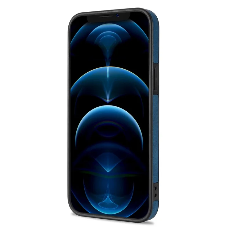 n. Case de Teléfono Bekus Para Iphone 12 Pro Max 6.7 Pulgadas, Bloqueo de RFID Bloqueo de Tarjetas Verticales Kickstand PU Leather+TPU Teléfono Anti-scratch Teléfono Trasero - Azul