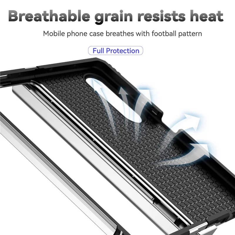 For Samsung Galaxy Z Fold4 5G Case PC+TPU Shockproof Phone Case with Ring Kickstand - Silver