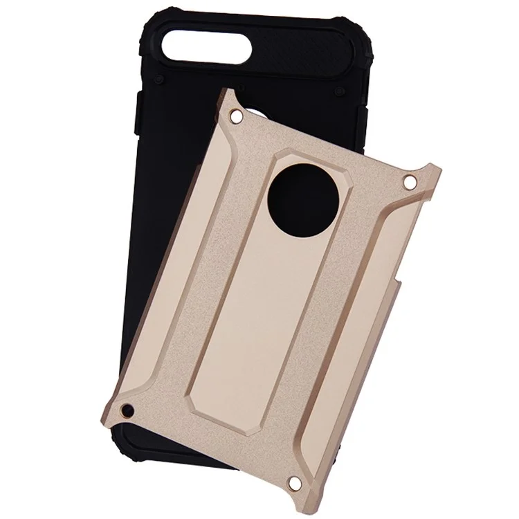 Mobile Phone Case for iPhone 8 Plus 5.5 inch, TPU + PC Back Cover Shockproof Protective Shell - Grey