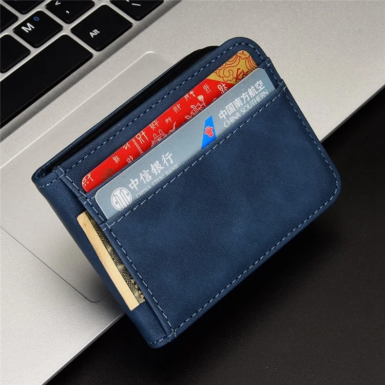 For Samsung Galaxy Z Flip3 5G Separable Design Wallet Phone Case Skin-touch PU Leather Coated PC Card Holder Cover - Blue