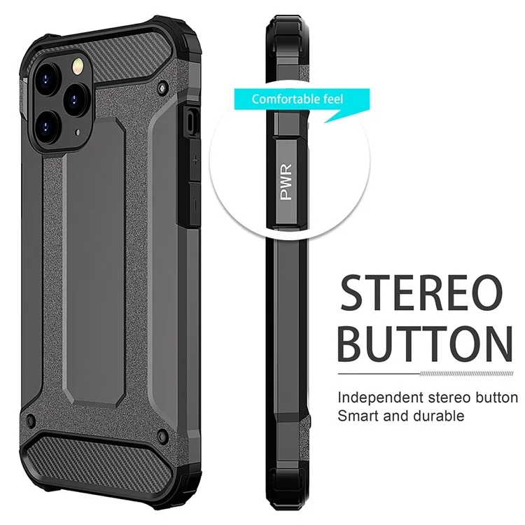 Phone Case for iPhone 12 Pro Max 6.7 inch, Scratch-resistant Anti-fall TPU + PC Back Cover - Grey