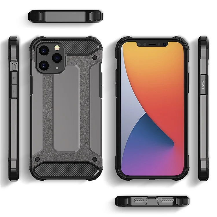 Phone Case for iPhone 12 Pro Max 6.7 inch, Scratch-resistant Anti-fall TPU + PC Back Cover - Grey