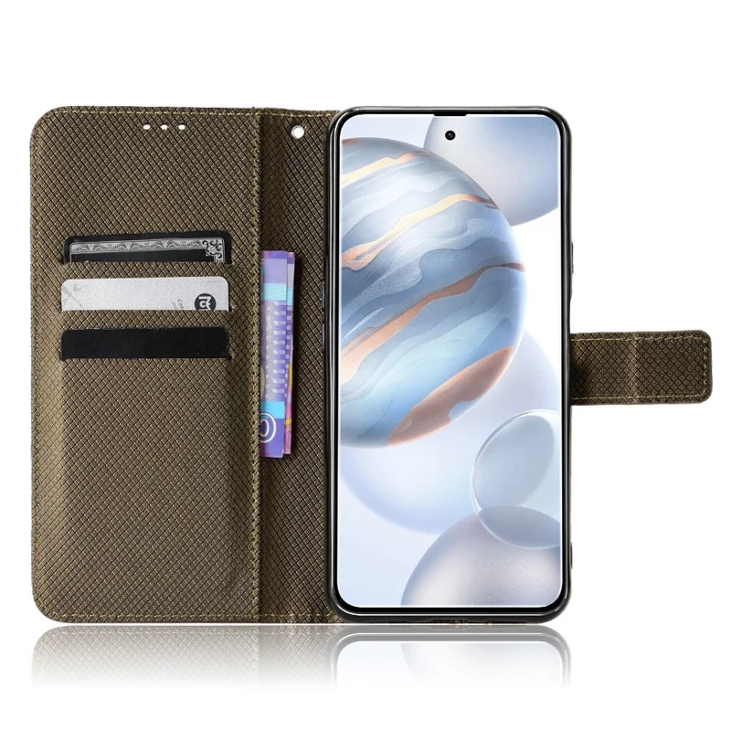 Для Cubot X50 Diamond Texture PU - Коричневый