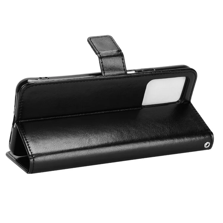 Для Cubot X50 Crazy Horse Texture Wallet Anti-feear Case Stand TPU+PU - Черный