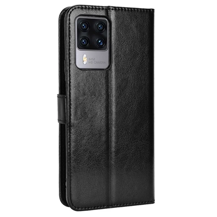 Для Cubot X50 Crazy Horse Texture Wallet Anti-feear Case Stand TPU+PU - Черный