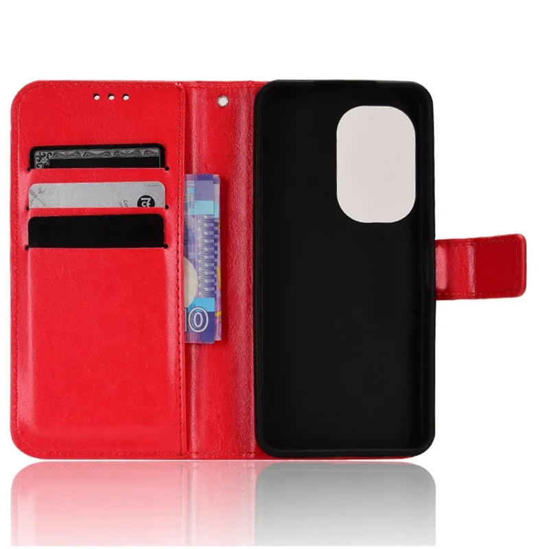 Voor Asus Zenfone 10 5G / 9 5G Krasbestendig Crazy Horse Structuur Hoesje Stand TPU+PU Leren Portemonnee Beschermhoes met Bandje - Rood