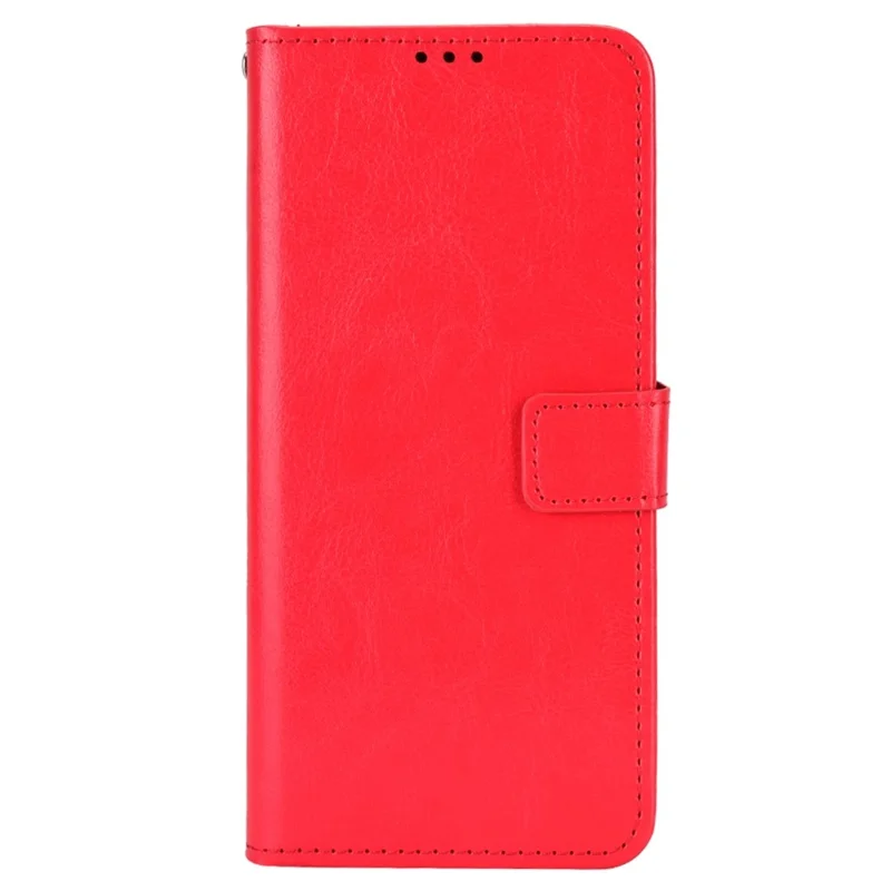 Voor Asus Zenfone 10 5G / 9 5G Krasbestendig Crazy Horse Structuur Hoesje Stand TPU+PU Leren Portemonnee Beschermhoes met Bandje - Rood