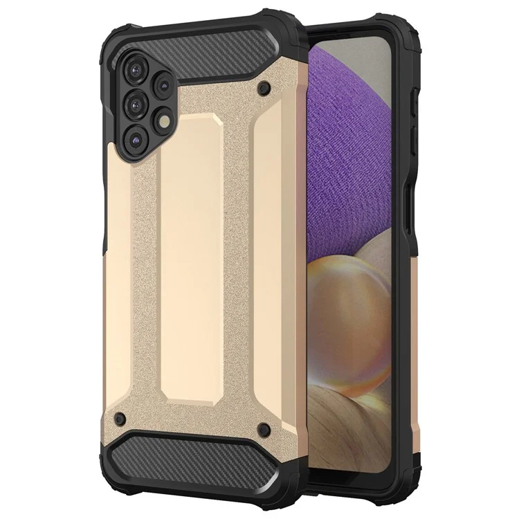 TPU + PC Phone Case for Samsung Galaxy A32 4G (EU Version), Four Corner Anti-fall Anti-wear Back Cover - Gold